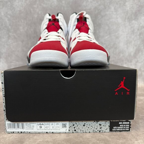 Air Jordan 6 Retro – White/Carmine-Black | Men’s Size 9 | New in Box main image 2